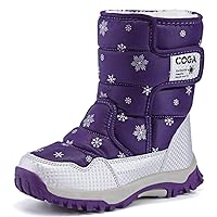 DADAWEN Girls Boys Snow Boots Winter Outdoor Waterproof Slip Resistant Cold Weather Shoes (Toddler/Little Kid/Big Kid)