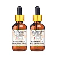 Pure Clementine Essential Oil (Citrus Clementina) with Glass Dropper Steam Distilled (Pack of Two) 100ml X 2 (6.76 oz)