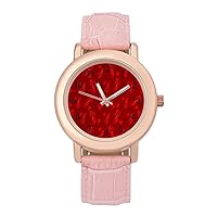 Aids Day Red Ribbon Awareness Women's Watch Fashion Quartz Analog Watches Wristwatch for Ladies