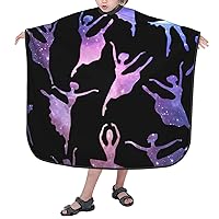 Children Hairdresser Apron With Adjustable Snap Closure Ballet-Dance-Galaxy 39x47 Inch Barber Cape Kids Hair Cutting Cape For Salon And Home
