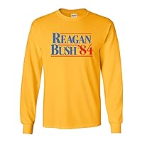 Long Sleeve Adult T-Shirt Reagan Bush '84 Election Politics Parody DT