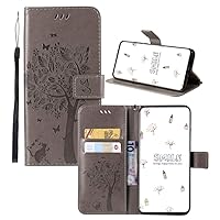 IVY Galaxy S21 Ultra Cat & Tree Wallet Case for Samsung Galaxy S21 Ultra Case - Gray