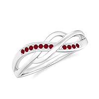 Natural 1mm Ruby Promise Ring for Women Girls in Sterling Silver / 14K Solid Gold