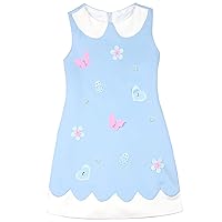 Biscotti Girls' Garden Party Peter-pan Collar Dress in Blue, Sizes 4-12