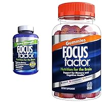 Focus Factor Adults Extra Strength, 120 Count - Brain Supplement for Memory, Concentration & Nootropic Gummies, Memory Supplement for Brain, Phosphatidylserine, Bacopa