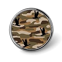Duck Camo Round Lapel Pin Tie Tack Cute Brooch Pin Badge for Men Women Hat Clothing Accessories