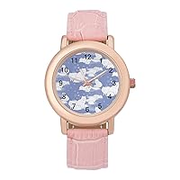 Arctic Fox Pattern Casual Watches for Women Classic Leather Strap Quartz Wrist Watch Ladies Gift