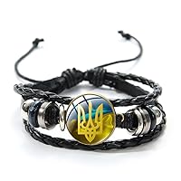 Ukrainian Bracelet - Ukraine Bracelet - Ukrainian Jewelry - Ukraine Trident - Ukraine Flag Bracelets Ukraine Patriotic Gift Ukrainian Wristband Ukrainian Meaningful Gifts for Loved Ones
