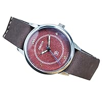 Raketa Copernic Mens Wrist Vintage Watch Rare Men Wrist Copernic Watch (Dark Chocolate Strap)