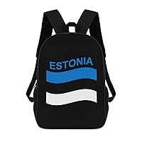 Flag of Estonia Travel Backpack 17 in Laptop Bag Lightweight Daypack for Work Office