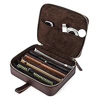 Watch Bands Storage Box for Apple Watch,Vintage Crazy Horse Leather Apple Watch Band Storage Box - Spacious and Secure, Ideal for Travel with Unique Aesthetic Design