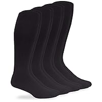 Jefferies Men's Microfiber Nylon Rib Over The Calf Dress Socks 4 Pack