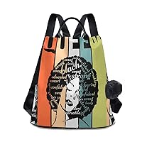 ALAZA African Woman Backpack with Keychain for Woman Ladies