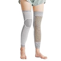 Self Heating Knee Brace Protector Wormwood Hot Compress Windproof Coldproof Leg Sleeve for Men Women Elderly Cycling Knee Pads,Gray,S