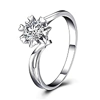 Solid Gold Engagement Rings for Women 1ct Moissanite Ring 10k/14k/18k solitaire ring white gold Ring Twisted