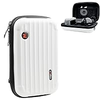 Hard Carrying Case Compatible with Insta360 GO3，Protable Storage Bag Protection Case with Shoulder Strap Wrist Rope Compatible with Insta360 GO3 Accessories (Pearl White)