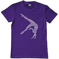 Threadrock Big Girls' Gymnast Typography Design Youth T-Shirt