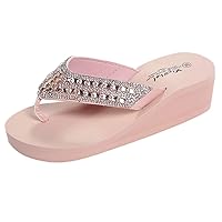 Womens Wedge Platform Slide Flip Flops on Sandals Open Toe Cork Faux Suede Dress Summer Slippers Shoes