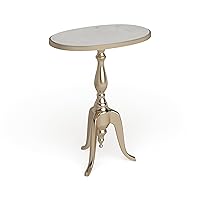 Deco 79 Aluminum Metal Side End Accent Table End Table with Marble Top, Side Table 19