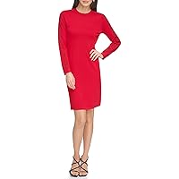 DKNY Women's Jewel Neck Sweater Logo Dress