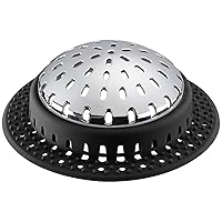 Drain Hair Catcher, Upgraded Drain Catcher with Silicone Designed for Regular Drains, Catch Hair Easily Without Slowing Drainage, Prevent Clogging Plug Hole Hair Catcher (Large)
