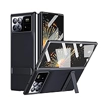Cell Phone Flip Case Cover Slim Case Compatible with Xiaomi Mix Fold 3 Case with Screen Protector Case,Shockproof PU Leather Hard PC Frame Kickstand Cover Compatible with Xiaomi Mix Fold 3 Anti-Drop F