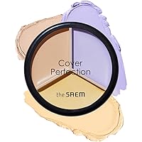 Cover Perfection Triple Pot Concealer 04 Tone Up Beige - for Fair to Light Skin Tone - 3 Color Full Coverage Concealer - Covers Pigmentation and Blemish Spots, Corrects Skin Tone