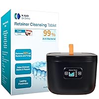 Retainer Denture Cleaning Tablets & Ultrasonic Cleaner Machine, with Charging Cable and Instructions