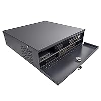 Wall or Floor Mount Enclosure Heavy Duty 16 Gauge Steel NVR & DVR Security Lock Box with AC Fan Overall External Dimensions 15 x 15 x 5 Inches