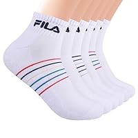 Fila Men's Striped Half Cushion Quarter Socks