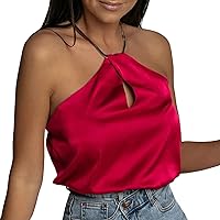 Sports Crop Tank Tops for Women Women Fashion Sexy Halter Neck Sleeveless Tank Tops Causal Vest Back Less Tops