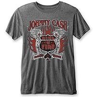 Johnny Cash 'Ring of Fire' (Navy/Red) Burnout T-Shirt