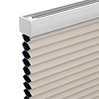 Cordless Blackout Cellular Shade, Honeycomb Shade with The Diameter of 1.5 inch Honeycombs, Room Darkening Pleated Window Shade for Bedroom, Children Room, 27 inches Wide, Beige CEL27BG72C