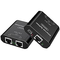 Ethernet Splitter 1 to 2 1000Mbps High-Speed Internet Splitter LAN Splitter Ethernet Switch Network Splitter with USB C Power Cable for Computers, Hubs, Routers, Set-top Boxes, Digital TV.