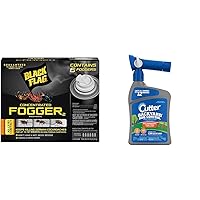 Black Flag 11079 HG-11079 6 Count Indoor Fogger for Dog, (Pack of 1) & Cutter Backyard Bug Control Spray Concentrate, Mosquito Repellent, Kills Mosquitoes, Fleas & Listed Ants, 32 fl Ounce
