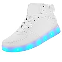 DIYJTS Kids LED Light Up Shoes, Fashion High Top LED Sneakers USB Rechargeable Glowing Luminous Shoes for Boys Girls Toddler Child