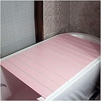 Bath Lid Insulation Cover Shutter Bathtub Dust Board White Stand PVC Thicker Folding Not Taking Up Space Convenient Storage (Color : A, Size : 110x70x0.6cm)