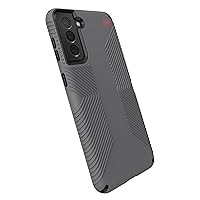 Speck Products Presidio2 Grip Samsung Galaxy S21+ 5G Case, Graphite Grey/Black/Bold Red