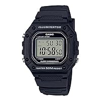 Casio Standard Digital W-218H-1A Wristwatch, Men's, Women's, Chippukashi, Petitpla, Black, Black, Belt Type:, Belt Type:
