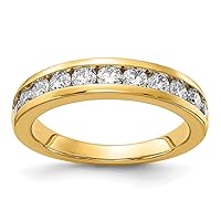 14k YellowGold Lab Grown Diamond SI D E F 1 Ct Channel Band Size 7.00 Jewelry Gifts for Women
