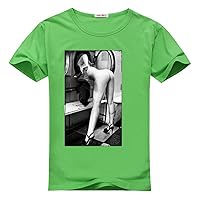 Men's Fashion SEXY PIN UP GOGO PORN STAR LAUNDRY Sleevery T-Shirt Green