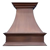 Wall Mount Hammered Copper Kitchen Oven Hood with Efficient Range Hood Insert, Beehive-Oil Rubbed Bronze, 48