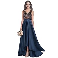 V Neck Satin and Camo Mother of The Bride Dresses High Low