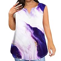 Womens Business Casual Tops Tank Top Womens Lavender Tops Womens Colorblocked Tank Tops Swing Tank Tops for Women Flowy Tops for Women Plus Size Cotton Tops for Women Casual Purple 5XL