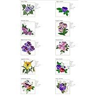 ABC Machine Embroidery Designs Set on The CD Flowers Parade- Fancy Pansies, Elegant Flowers, Flowers, Frames - 40 Designs, 5