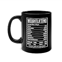 Funny Weightlifting Nutrition Facts Bodybuilding Coffee Mug Men Women (11 OZ, Black)