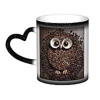 Coffee bean owl Coffee Mugs Color Changing Mug In The Sky 11 Ounce Ceramic Tea Cup Heat Sensitive Drinking Cup Gifts For Men Women