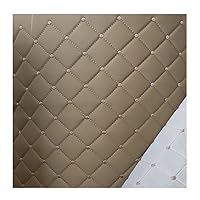 PVC Quilted Faux Leather Vinyl Foam Backed- Automotive, Headliner, Furniture Upholstery, DIY Projects, Home Decor Cushion Linen Wadding Fabric Canvas Back (1 Yard) (Color : Beige, Size : 1.6x9m)