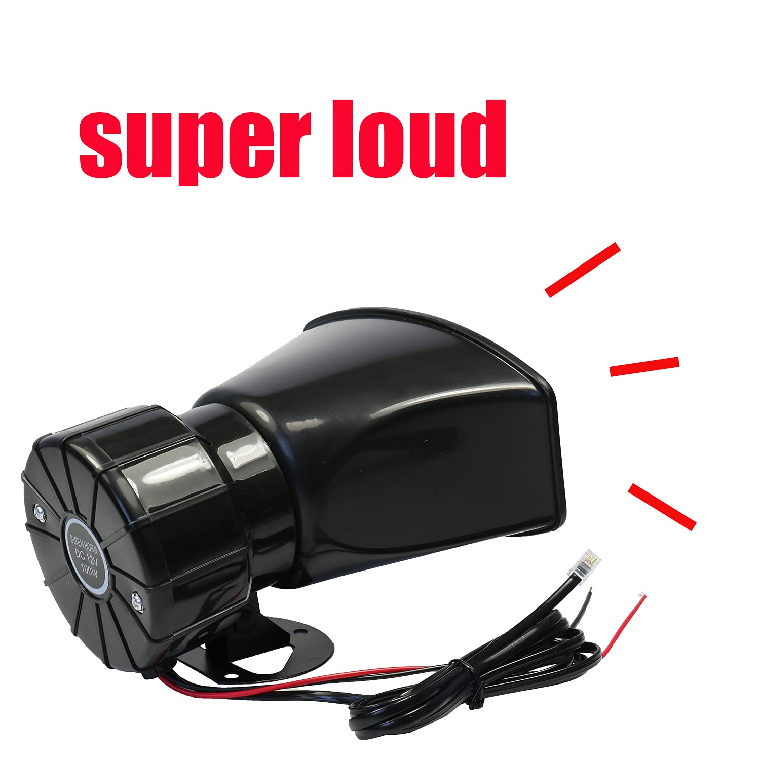 Car Siren Horn 7 Tone Sound Siren Police Mic PA Speaker Car System Emergency with Microphone Amplifier-100W Emergency Sound Electric Horn-12V