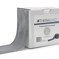 THERABAND Resistance Bands, 50 Yard Roll Professional Latex Elastic Band For Upper & Lower Body & Core Exercise, Physical Therapy, Pilates, Home Workout, Rehab, Silver, Super Heavy, Advanced Level 2